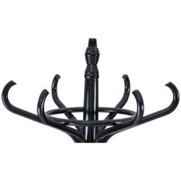 Costway Floor Standing Coat Jacket Stand Solid Wood Hanger With Umbrella Rack-Black - thumbnail 5