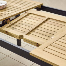 Furniturebox Malva Wooden Garden Dining Table & Chairs, Teak Extending 6 - 8 Seat Garden Dining Set, Patio Outdoor Table & Chairs - thumbnail 4