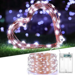 Shatchi 40 Sparkles White Led Battery Operated Lights With Gold Wire - Elegant Gold Wire String Lights,2Pk