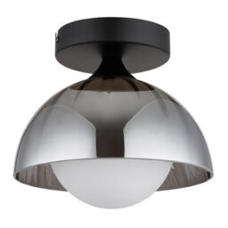 Luminosa Lighting Luminosa Eva Bowl Semi Flush Ceiling Light Matt Black Smoke Glass Shade 1X G9 - thumbnail 2