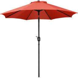 Yaheetech 2.7M Orange Patio Parasol Umbrella W/ Push Button Tilt And Crank - thumbnail 2