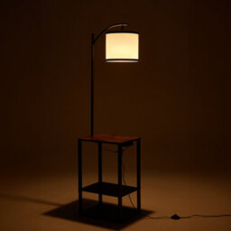 Living And Home Modern 2 In1 Living Room Floor Lamp With Side Table, Bedroom Reading Lamp - thumbnail 1