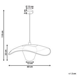 Wyld And Coco Black Metal And Rattan Pendant Lamp W60 X D60 X H110Cm, Boho Ceiling Light With Adjustable Cord - thumbnail 4