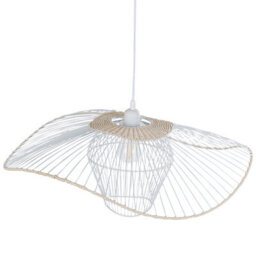 Wyld And Coco Black Metal And Rattan Pendant Lamp W60 X D60 X H110Cm, Boho Ceiling Light With Adjustable Cord - thumbnail 5