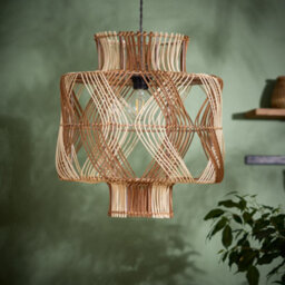 Dibor Two-Tone Woven Natural Home Décor Ceiling Light Shade H44 X D40Cm - thumbnail 3