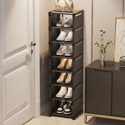 Thehotsale 8-Tier Plastic Shoe Storage Freestanding Adjustable Shoe Storage Rack Black - image 1