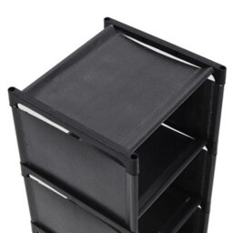 Thehotsale 8-Tier Plastic Shoe Storage Freestanding Adjustable Shoe Storage Rack Black - thumbnail 4