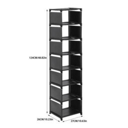 Thehotsale 8-Tier Plastic Shoe Storage Freestanding Adjustable Shoe Storage Rack Black - thumbnail 6