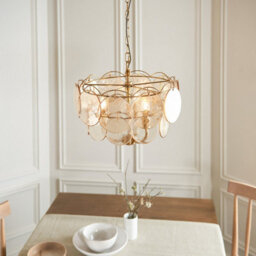 Luminosa Lighting Luminosa Thistle Pendant Ceiling Light Brushed Aged Brass Plate & Handmade Champagne Glass 3 X 7W Led E14 - thumbnail 3