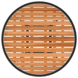 Walplus Garden Dining Table Black 70 Cm Poly Rattan And Solid Acacia Wood - thumbnail 3