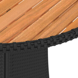 Walplus Garden Dining Table Black 70 Cm Poly Rattan And Solid Acacia Wood - thumbnail 4