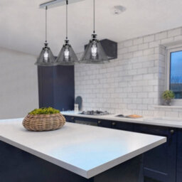 Long Life Lamps Company Vintage Industrial 3 Light Ceiling Pendant Lamp Mini Glass Sconce Smoked Grey Shades K403 - thumbnail 9