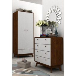 Dorel Home Cassie 4 Drawer Dresser In Walnut Look White - thumbnail 3