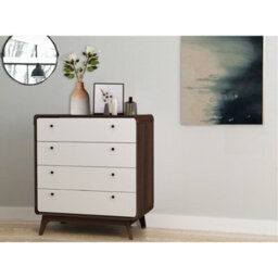 Dorel Home Cassie 4 Drawer Dresser In Walnut Look White - thumbnail 2
