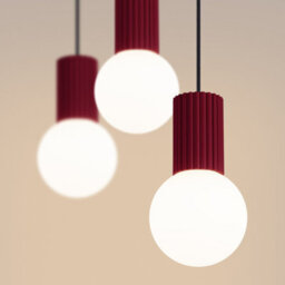 Sollux Lighting Halo Aluminum/glass Burgundy 3 Lights Modern Pendant Lamps - thumbnail 4