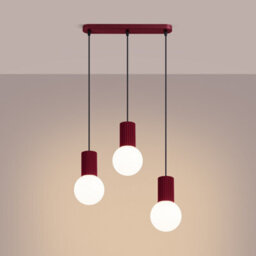 Sollux Lighting Halo Aluminum/glass Burgundy 3 Lights Modern Pendant Lamps - thumbnail 3