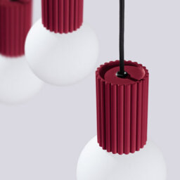Sollux Lighting Halo Aluminum/glass Burgundy 3 Lights Modern Pendant Lamps - thumbnail 6