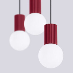 Sollux Lighting Halo Aluminum/glass Burgundy 3 Lights Modern Pendant Lamps - thumbnail 5