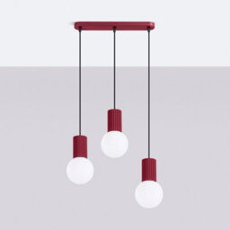 Sollux Lighting Halo Aluminum/glass Burgundy 3 Lights Modern Pendant Lamps - thumbnail 2