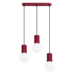 Sollux Lighting Halo Aluminum/glass Burgundy 3 Lights Modern Pendant Lamps - thumbnail 1