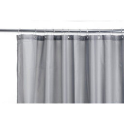 Croydex Grey Textile Shower Curtain - thumbnail 2