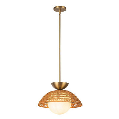 Luminosa Lighting Elstead Alora Mood Perth Dome Pendant Ceiling Light Contemporary Brushed Gold 1X E27 - image 1
