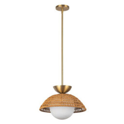 Luminosa Lighting Elstead Alora Mood Perth Dome Pendant Ceiling Light Contemporary Brushed Gold 1X E27 - thumbnail 2