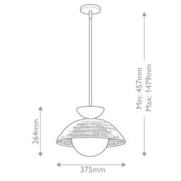 Luminosa Lighting Elstead Alora Mood Perth Dome Pendant Ceiling Light Contemporary Brushed Gold 1X E27 - thumbnail 3