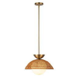 Luminosa Lighting Elstead Alora Mood Perth Dome Pendant Ceiling Light Contemporary Brushed Gold 1X E27 - thumbnail 4