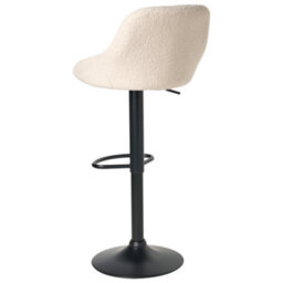 Wyld And Coco Luxehome Boucle Bar Stools Set Of 2 Light Beige, Black Legs, Adjustable Height & Swivel - thumbnail 7