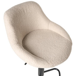 Wyld And Coco Luxehome Boucle Bar Stools Set Of 2 Light Beige, Black Legs, Adjustable Height & Swivel - thumbnail 8