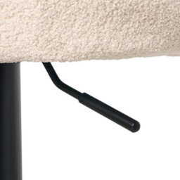 Wyld And Coco Luxehome Boucle Bar Stools Set Of 2 Light Beige, Black Legs, Adjustable Height & Swivel - thumbnail 9