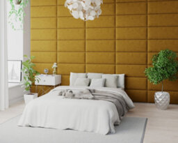 Aspire Easymount Wall Mounted Upholstered Panels, Modular Diy Headboard In Plush Velvet Fabric, Ochre (Pack Of 4) - thumbnail 3