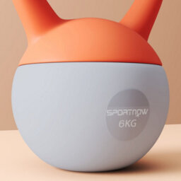 (6Kg, Soft, Orange And Grey) Sportnow Kettlebell With Non-Slip Handle - thumbnail 8