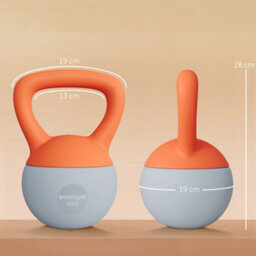 (6Kg, Soft, Orange And Grey) Sportnow Kettlebell With Non-Slip Handle - thumbnail 3