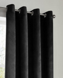 Luxury Living Velvet Blackout Ring Top Curtains Black - thumbnail 3