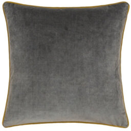 furn. Furn Meridian Velvet Polyester Filled Cushion, Charcoal/moss, 45 X 45Cm