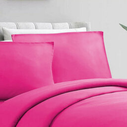 Ameha Plain 3-Piece Duvet Pink Quilt Cover Breathable Microfiber Reversible King Set With Pillowcase 230 X 220 Cm - thumbnail 2