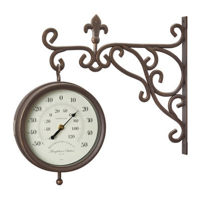Smart Garden Marylebone Contemporary Round Wall-Mounted Garden Clock With Thermometer - image 1