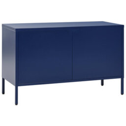 Wyld And Coco Navy Two-Door Steel Sideboard For Home Office, W100 X D40 X H65Cm - thumbnail 5