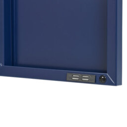 Wyld And Coco Navy Two-Door Steel Sideboard For Home Office, W100 X D40 X H65Cm - thumbnail 7