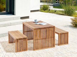 Beliani Garden Bench Bellano 105 Cm Acacia Wood Brown - thumbnail 2
