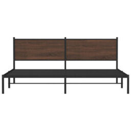 Berkfield Metal Bed Frame Without Mattress Brown Oak 200X200 Cm - thumbnail 5