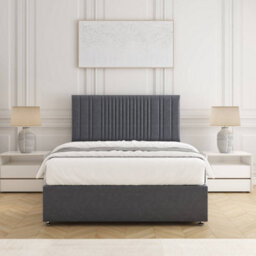 Bsspoke Florence Divan Bed Set Steel Velvet With 24Inch Panel Headboard & 2 Drawers Same Side & Mattress 3Ft 4Ft 4Ft6 5Ft 6Ft - thumbnail 2