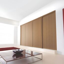 Spacepro Shaker Classic Panel Shaker Non-Mirrored Matt Oak Effect 4 Door Sliding Wardrobe Door Kit (H)2220mm (W)762mm - thumbnail 3