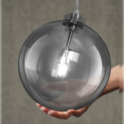 Long Life Lamps Company Modern Vintage Ceiling Smoked Grey Globe Pendant Light M0211 - thumbnail 6