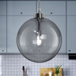 Long Life Lamps Company Modern Vintage Ceiling Smoked Grey Globe Pendant Light M0211 - thumbnail 7