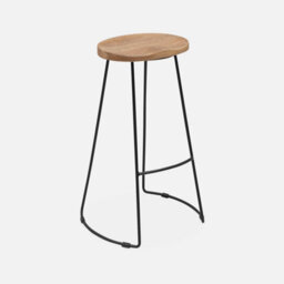 Sweeek. Pair Of Industrial Metal And Wooden Bar Stools Jaya Natural 44X36X75 Cm - thumbnail 3