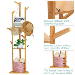 Wooden 10-Hook Coat & Umbrella Stand - thumbnail 3