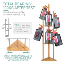 Wooden 10-Hook Coat & Umbrella Stand - thumbnail 4